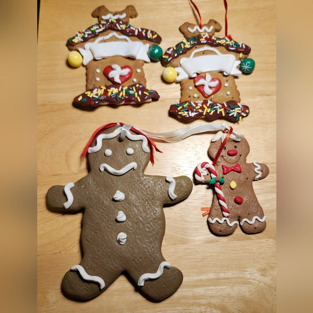 Charming Gingerbread Ornament Lot Of 4 **Read Desc**